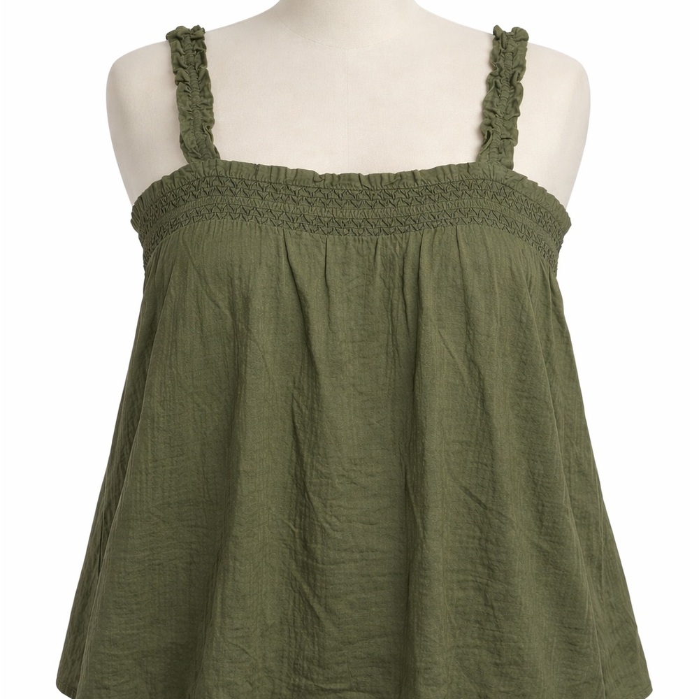 Olive Top with Ruffle Straps - Picture 3 of 6
